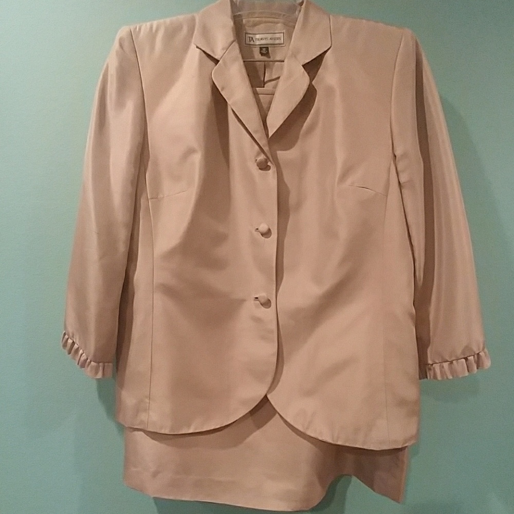 Travis Ayers silk dress suit blazer & skirt